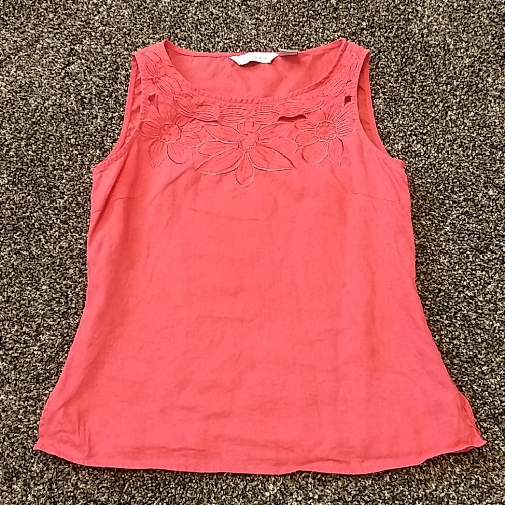 Coral Sleeveless Blouse